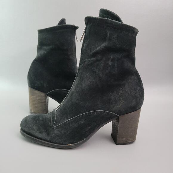 Dkode Women's Boho Black Suede Vintage Style Zippered Retro Ankle Boots US 9 - Picture 2 of 13